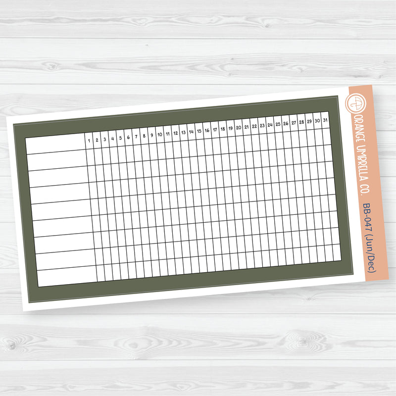 A5 Habit Tracker Dashboard Planner Stickers | Bold Blooms Palette | BB-042-047