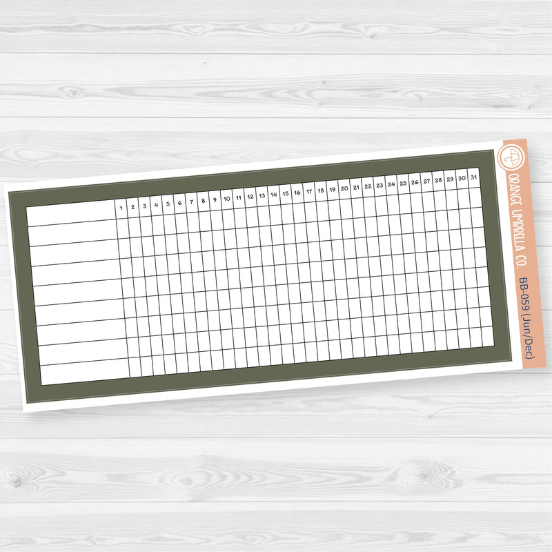 7x9 Habit Tracker Dashboard Planner Stickers | Bold Blooms Palette | BB-054-059