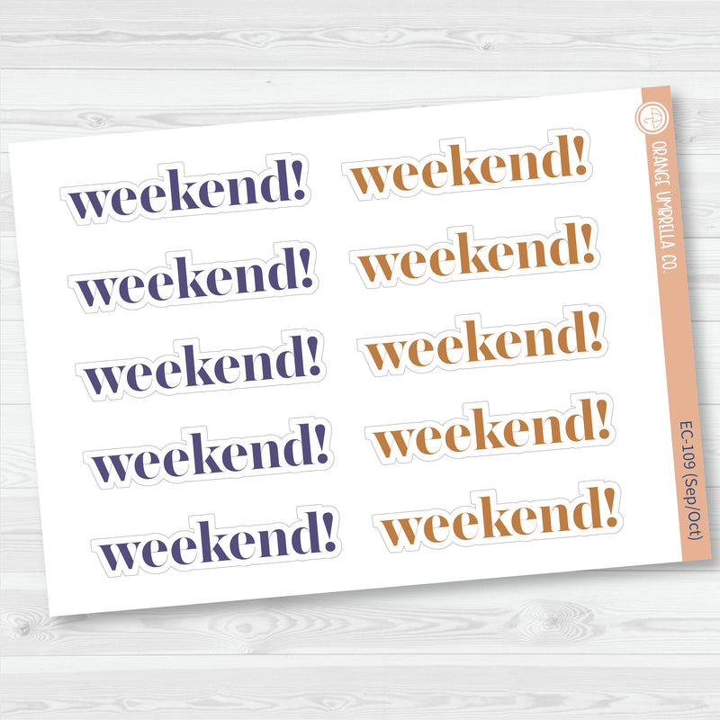 NP-Weekend Banners Planner Stickers | F19 | ECP-105-ECP-110