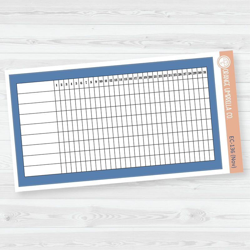 A5 Habit Tracker Dashboard Planner Stickers | EC Palette July to Dec | F19 | ECP-132-ECP-137