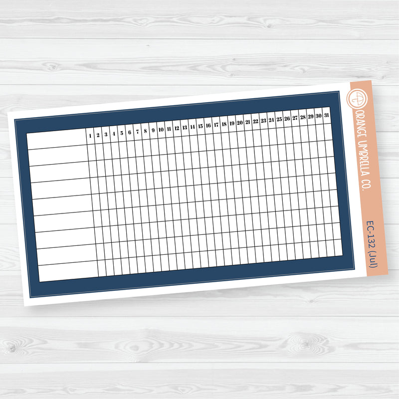 A5 Habit Tracker Dashboard Planner Stickers | EC Palette July to Dec | F19 | ECP-132-ECP-137