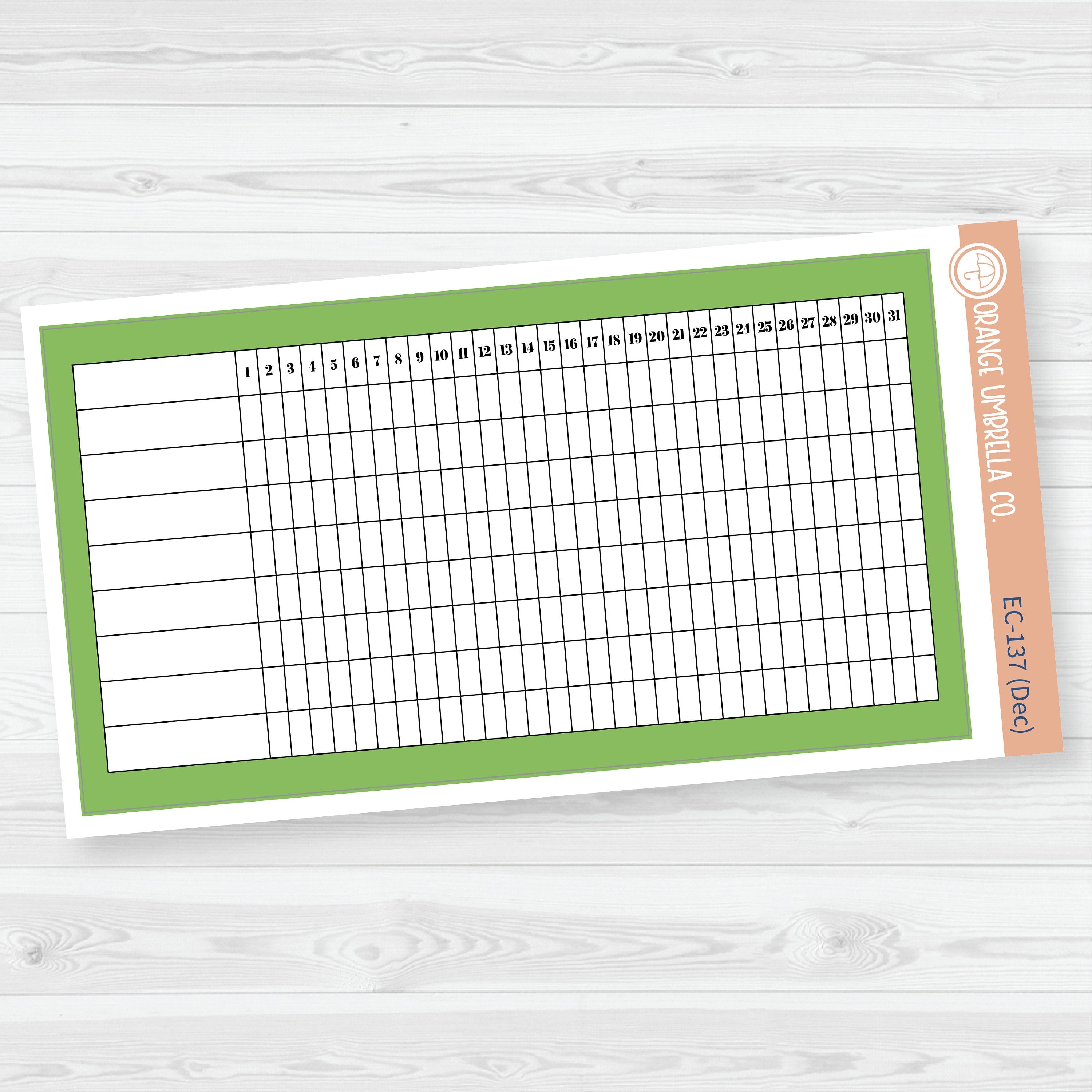 A5 Habit Tracker Dashboard Planner Stickers | EC Palette July to Dec | F19 | ECP-132-ECP-137