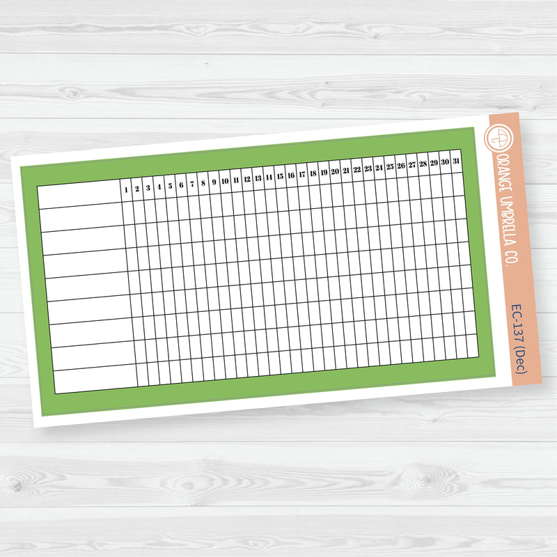 A5 Habit Tracker Dashboard Planner Stickers | EC Palette July to Dec | F19 | ECP-132-ECP-137