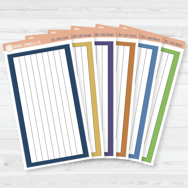 A5 Lined Dashboard Planner Stickers | EC Palette July to Dec | F19 | ECP-144-ECP-149
