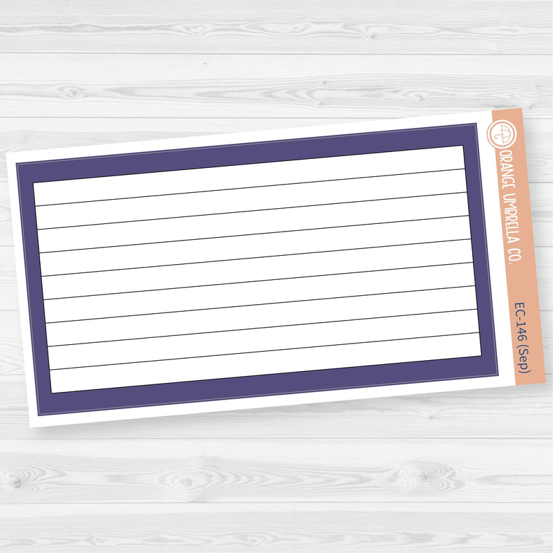 A5 Lined Dashboard Planner Stickers | EC Palette July to Dec | F19 | ECP-144-ECP-149