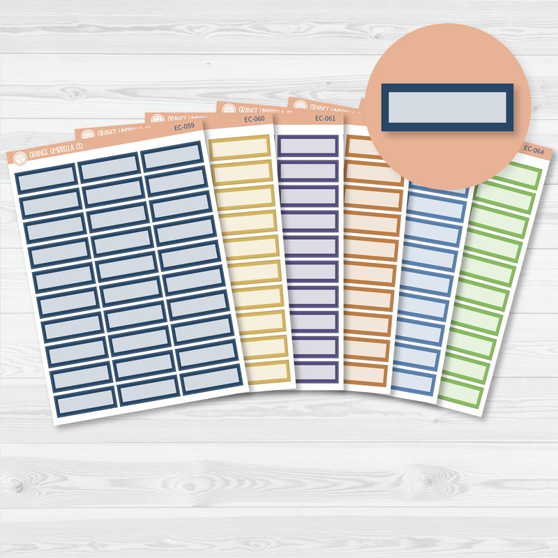 NP-Basic Third Box Label Planner Stickers | for Erin Condren Evolve Palette | EC-059-064