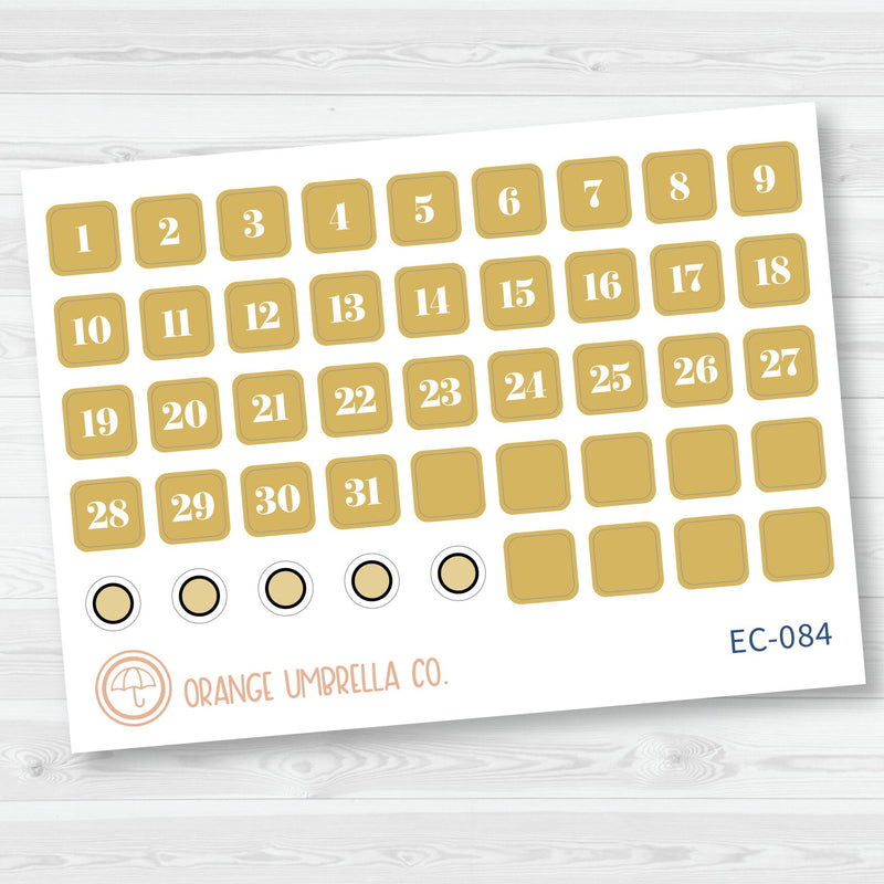 NP-Date Dot Planner Stickers | Erin Condren Evolve Palette | EC-083-088