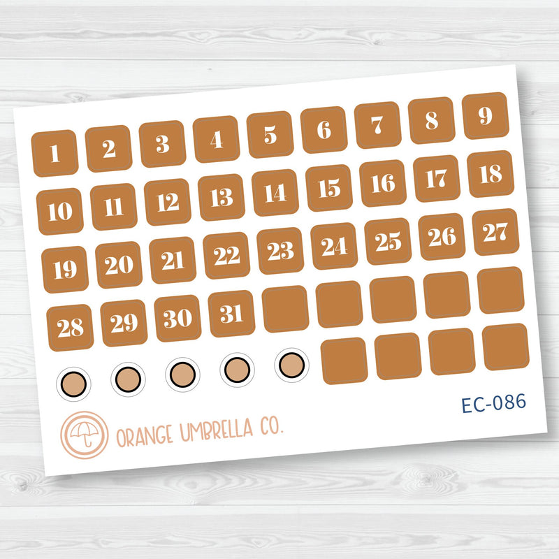 NP-Date Dot Planner Stickers | Erin Condren Evolve Palette | EC-083-088