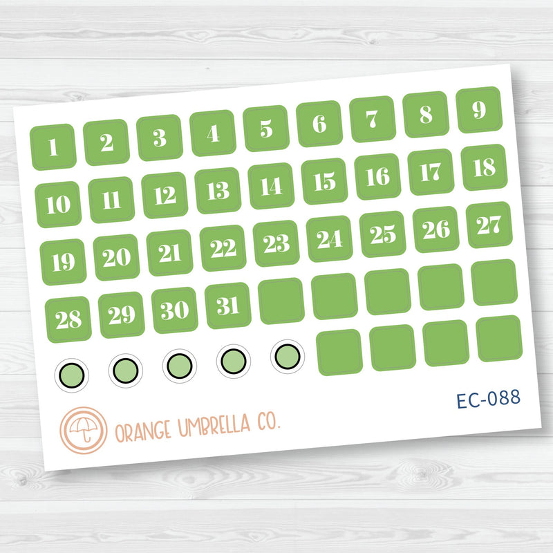 NP-Date Dot Planner Stickers | Erin Condren Evolve Palette | EC-083-088