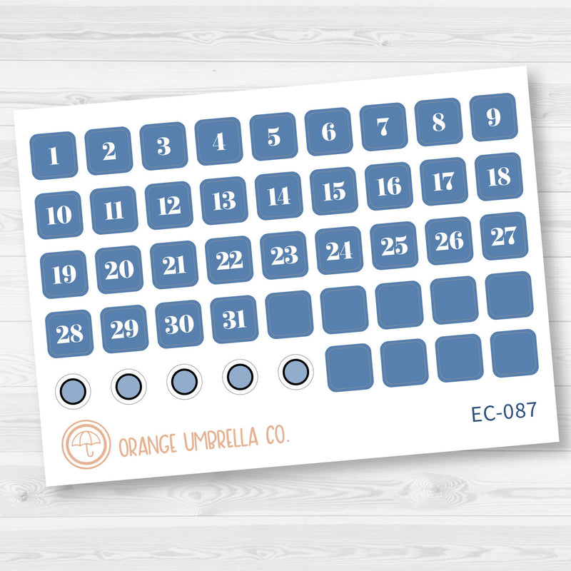 NP-Date Dot Planner Stickers | Erin Condren Evolve Palette | EC-083-088