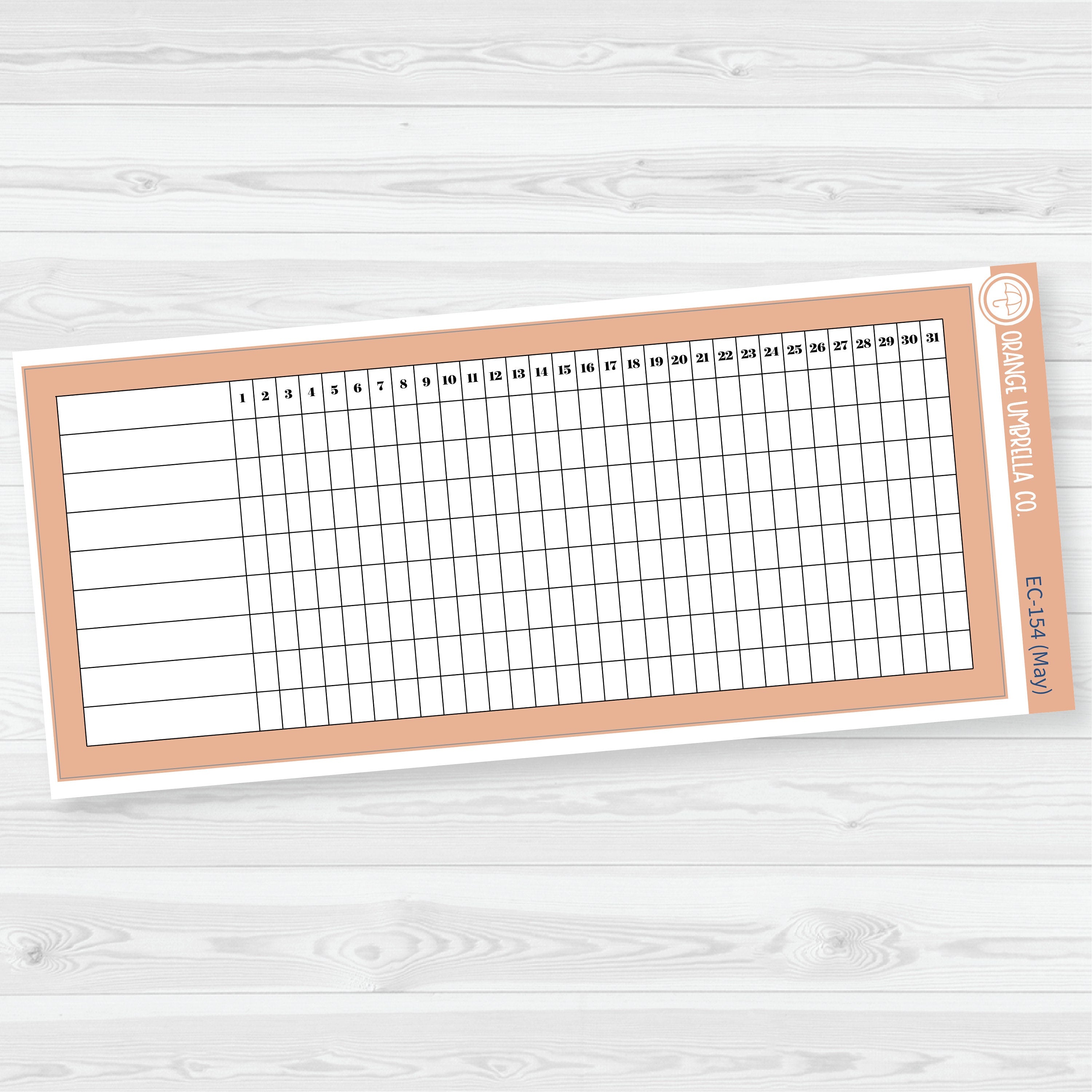 7x9 Habit Tracker Dashboard Planner Stickers | EC Palette Jan to June | ECP-150-ECP-155