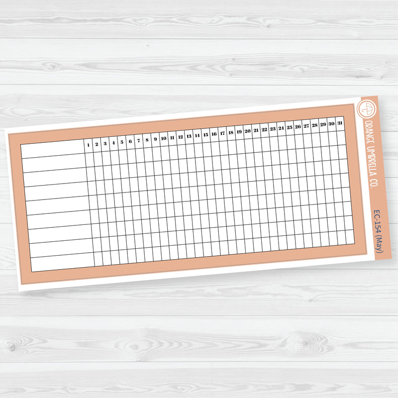 7x9 Habit Tracker Dashboard Planner Stickers | EC Palette Jan to June | ECP-150-ECP-155