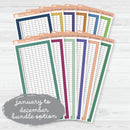 7x9 Habit Tracker Dashboard Planner Stickers | EC Palette July to Dec | ECP-156-ECP-161