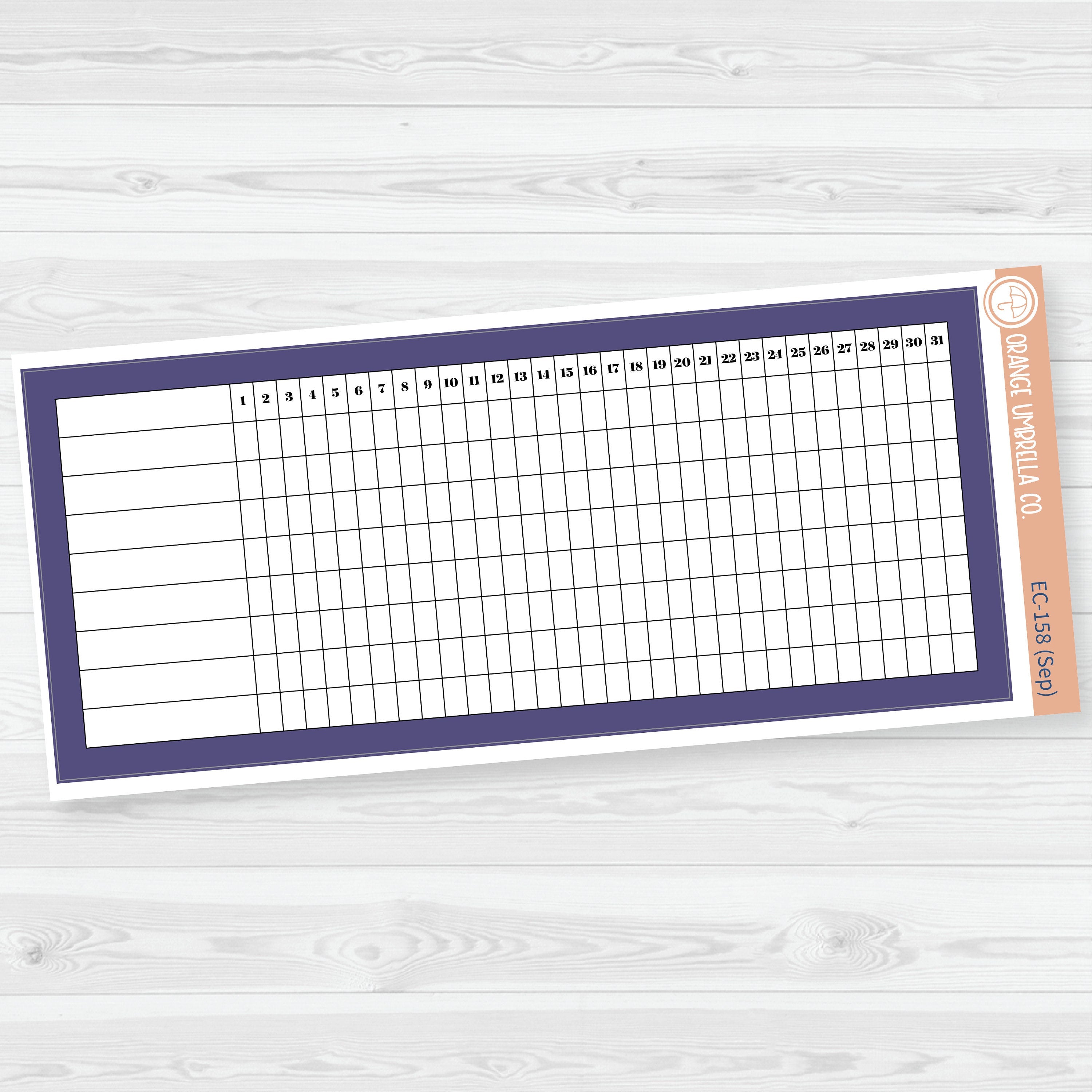 7x9 Habit Tracker Dashboard Planner Stickers | EC Palette July to Dec | ECP-156-ECP-161