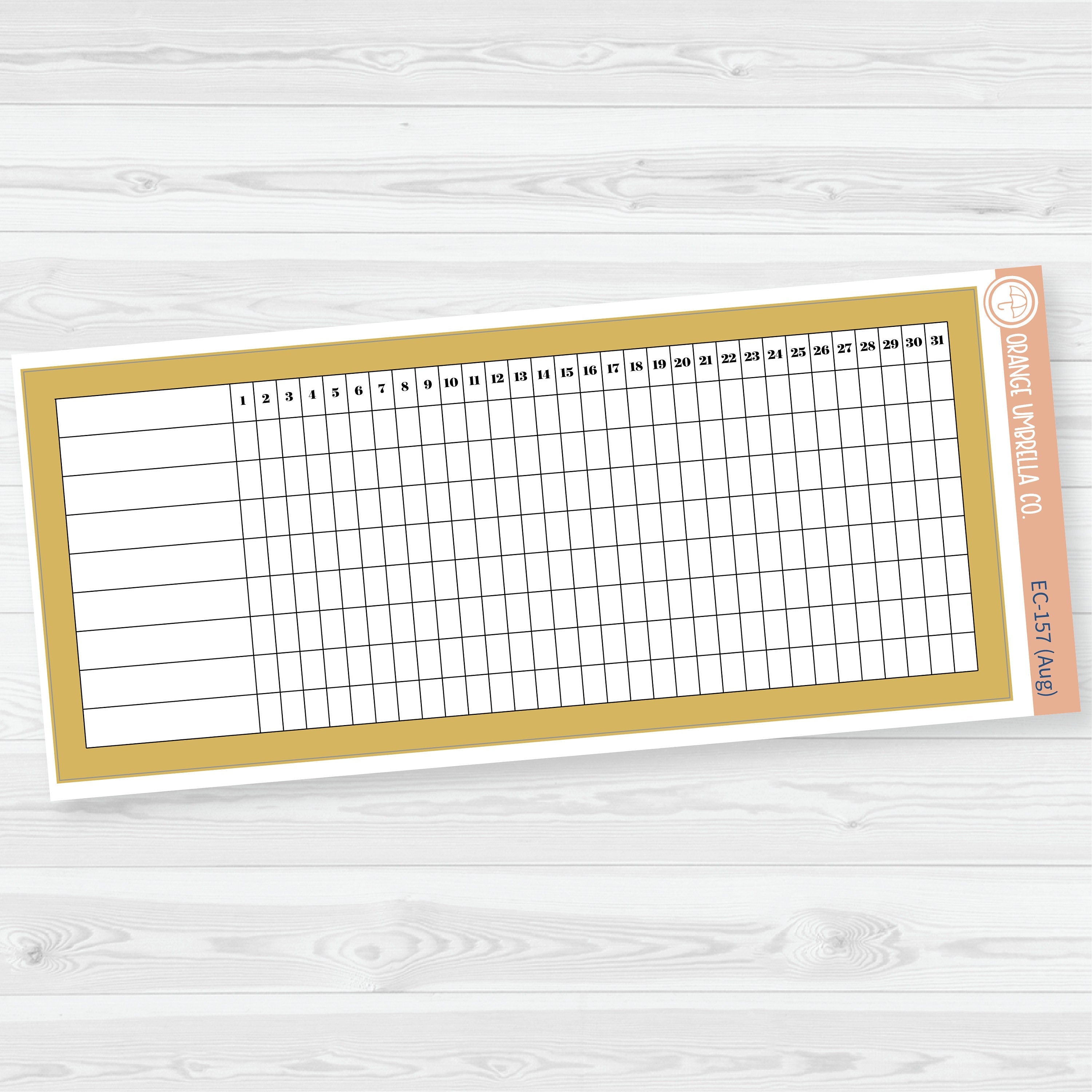 7x9 Habit Tracker Dashboard Planner Stickers | EC Palette July to Dec | ECP-156-ECP-161