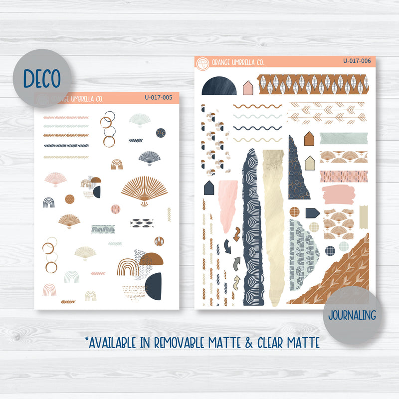 Bohemian Universal Planner Kit | Journal Style Planner Kit Stickers | U-017