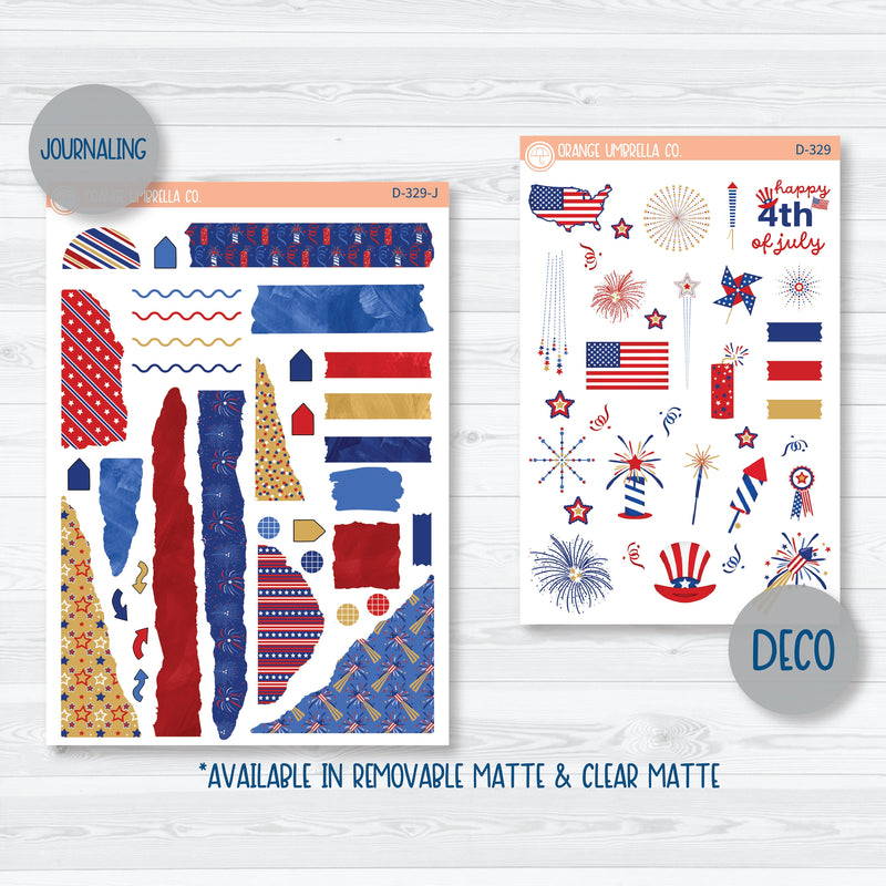 4th of July Planner Kit | Kit Deco Journaling Planner Stickers | Liberty | D-329