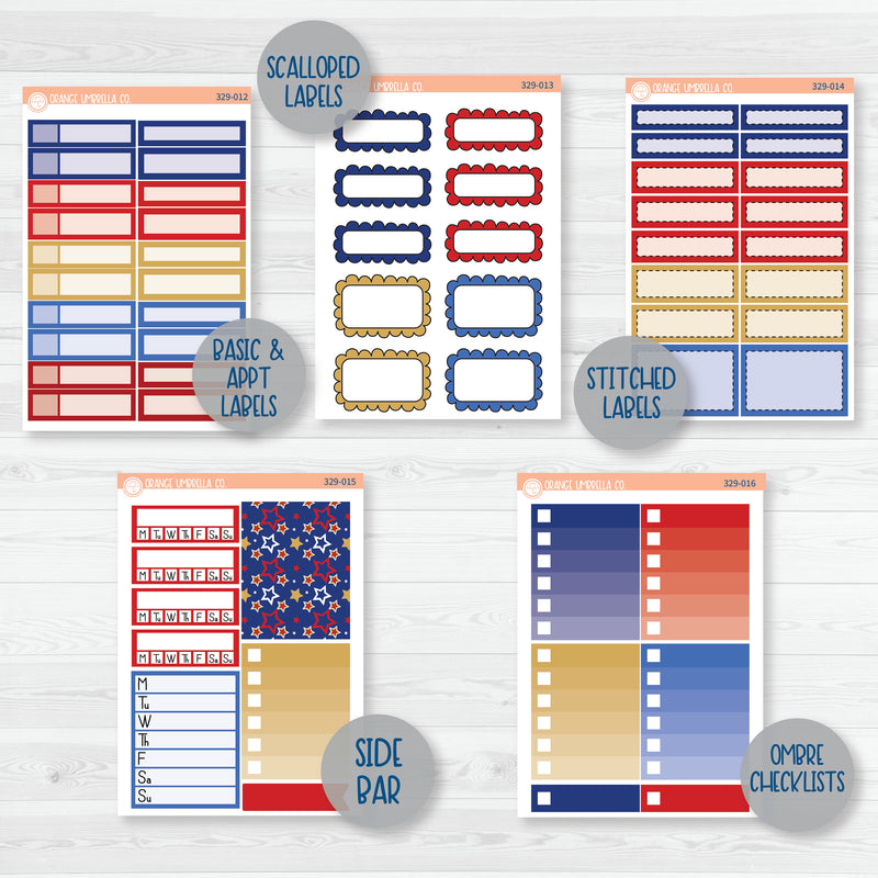 4th Of July Sticker Kit | Weekly Add-On Planner Kit Stickers | Liberty | 329-012