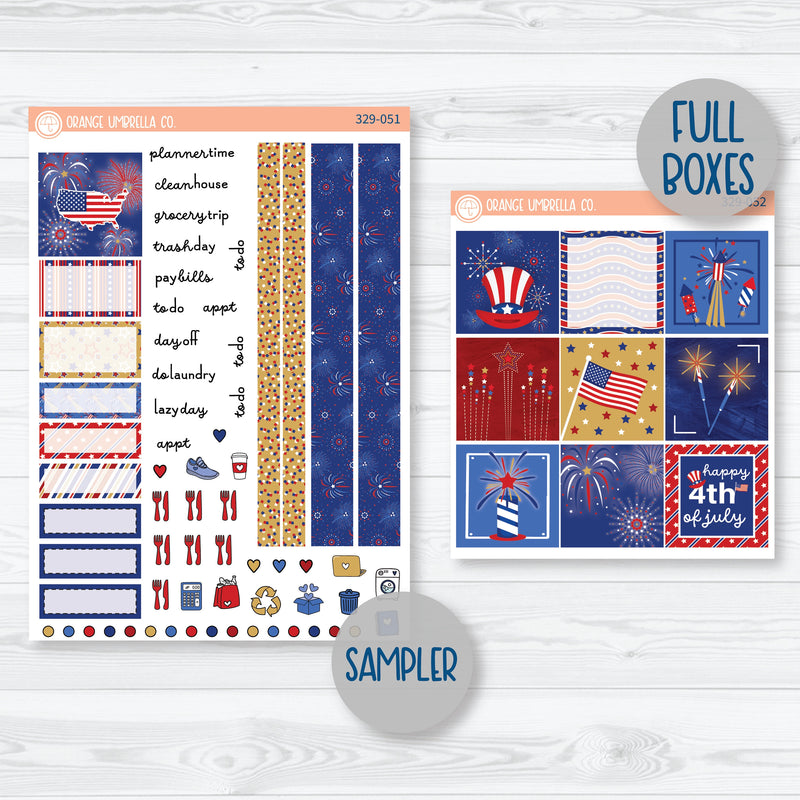 4th of July Stickers | Hobonichi Cousin Planner Kit Stickers | Liberty | 329-051