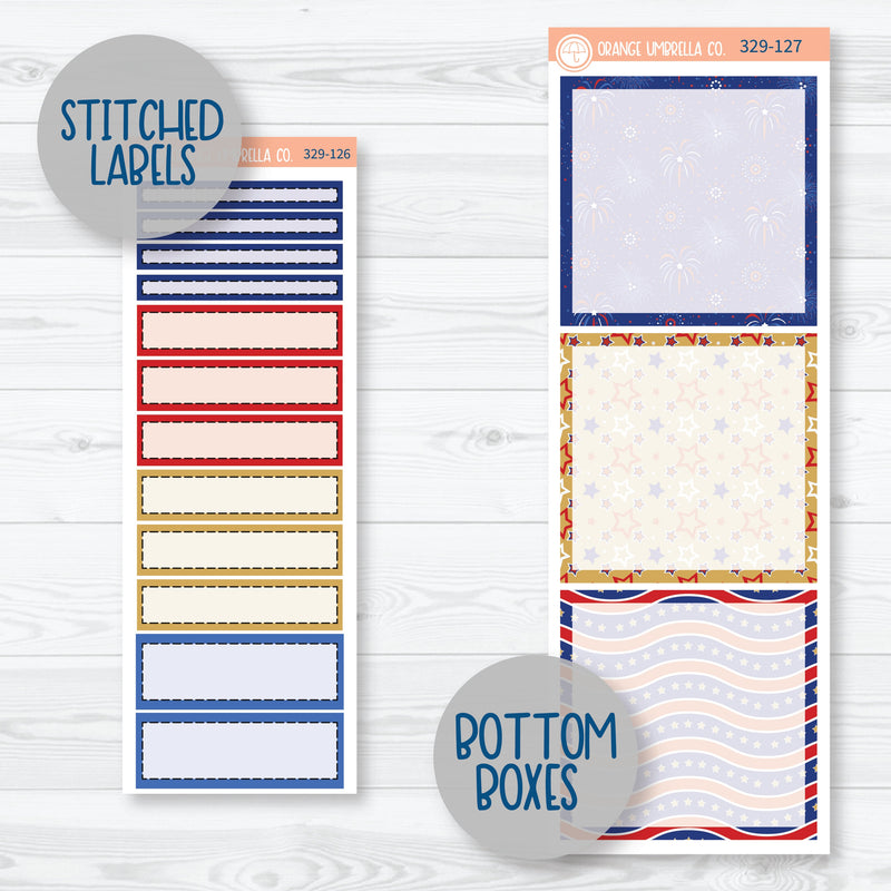 4th of July Planner Kit | A5 Daily Duo Planner Kit Stickers | Liberty | 329-121