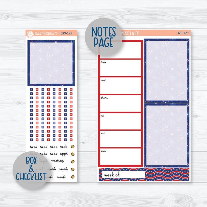 4th of July Planner Kit | A5 Daily Duo Planner Kit Stickers | Liberty | 329-121