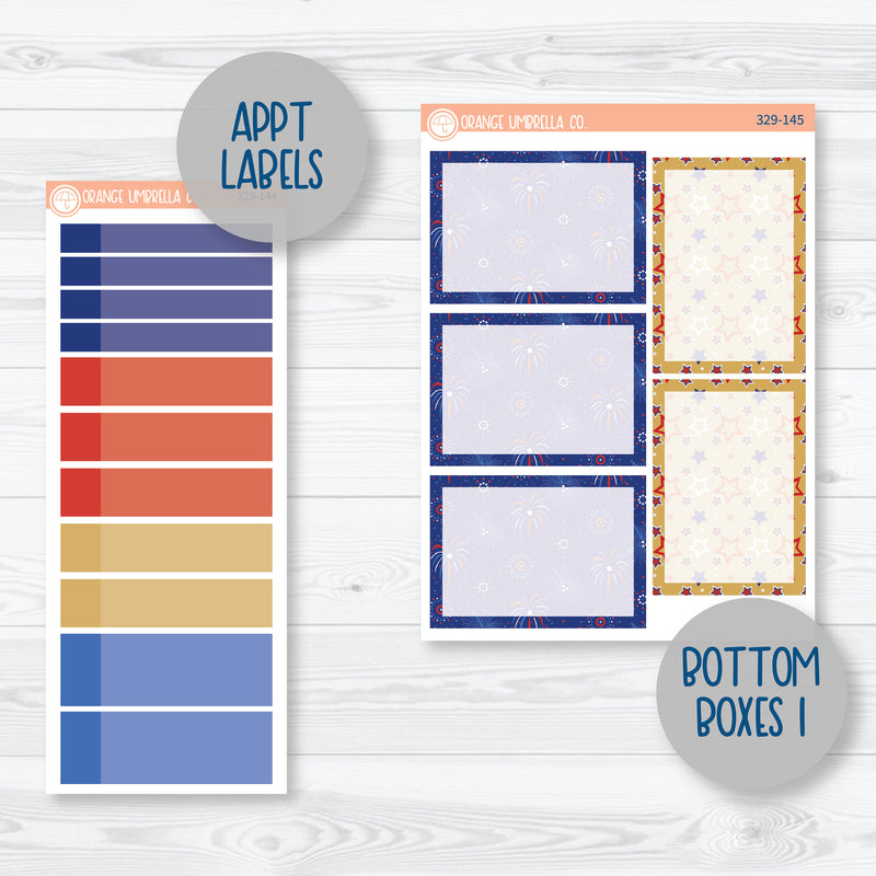 4th of July Kit | A5 Plum Daily Planner Kit Stickers | Liberty | 329-141