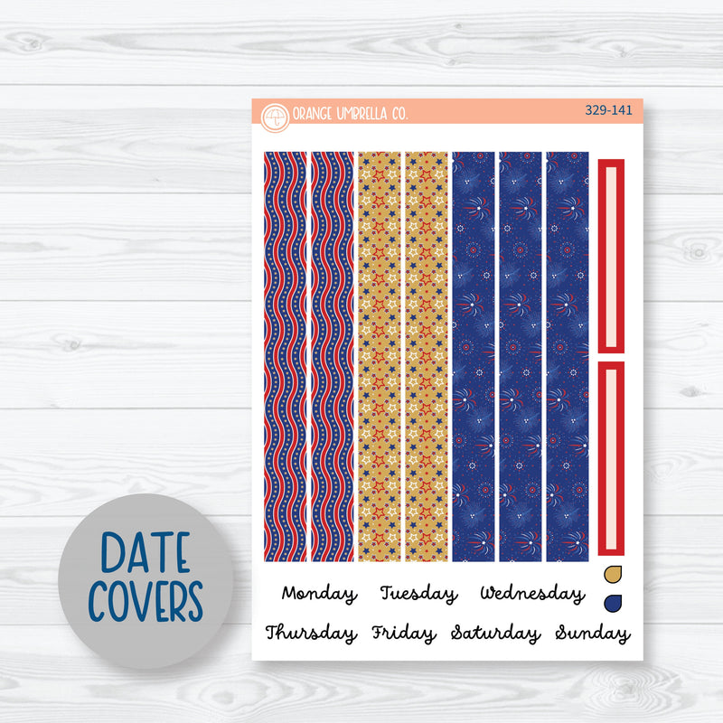 4th of July Kit | A5 Plum Daily Planner Kit Stickers | Liberty | 329-141