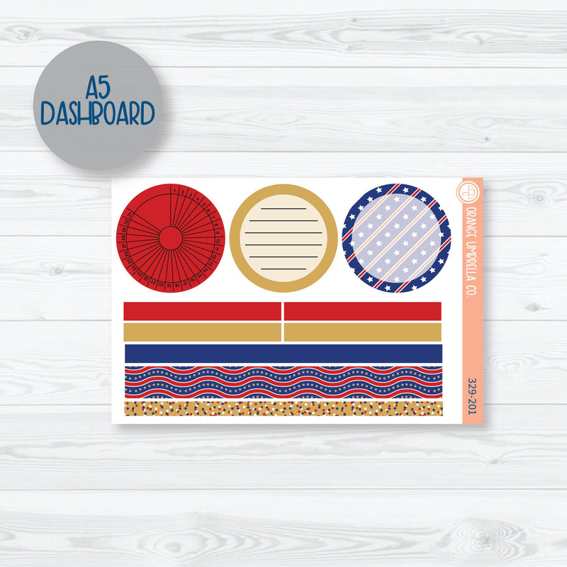 4th Of July Kit | Plum Dashboards Planner Kit Stickers | Liberty | 329-201