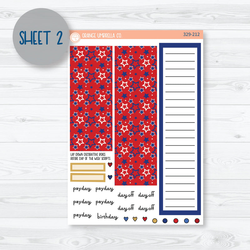 4th Of July Kit | A5 Plum Monthly Planner Kit Stickers | Liberty | 329-211