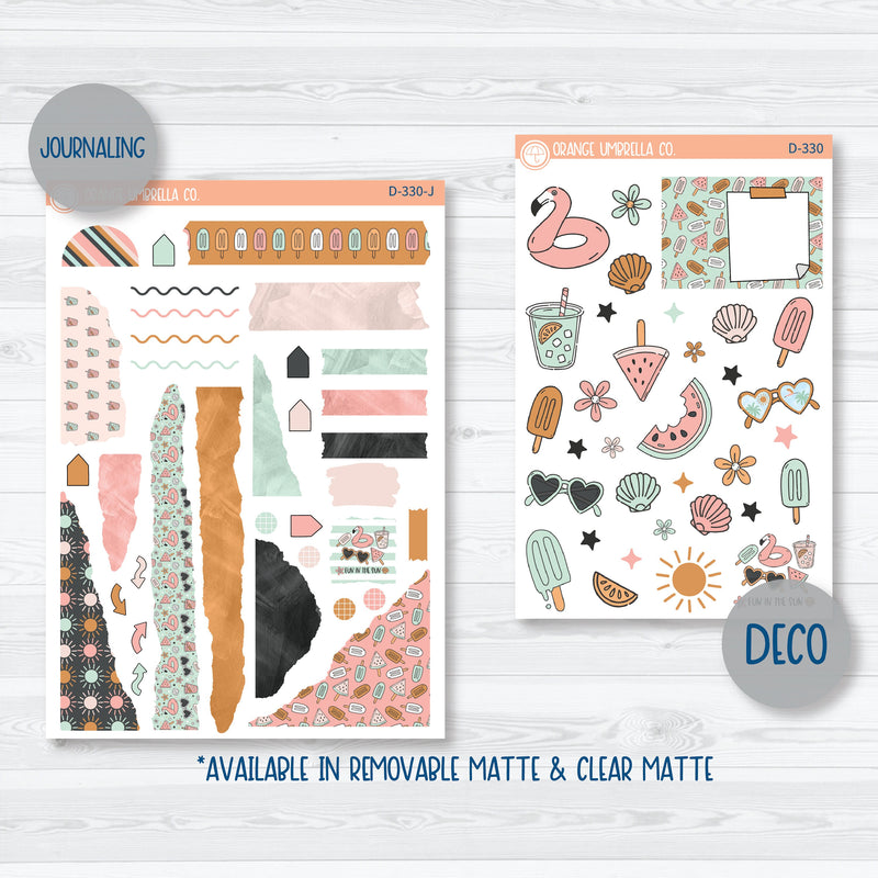 Flamingo Summer Stickers | Kit Deco Journaling Planner Stickers | Flamingo Floaties | D-330