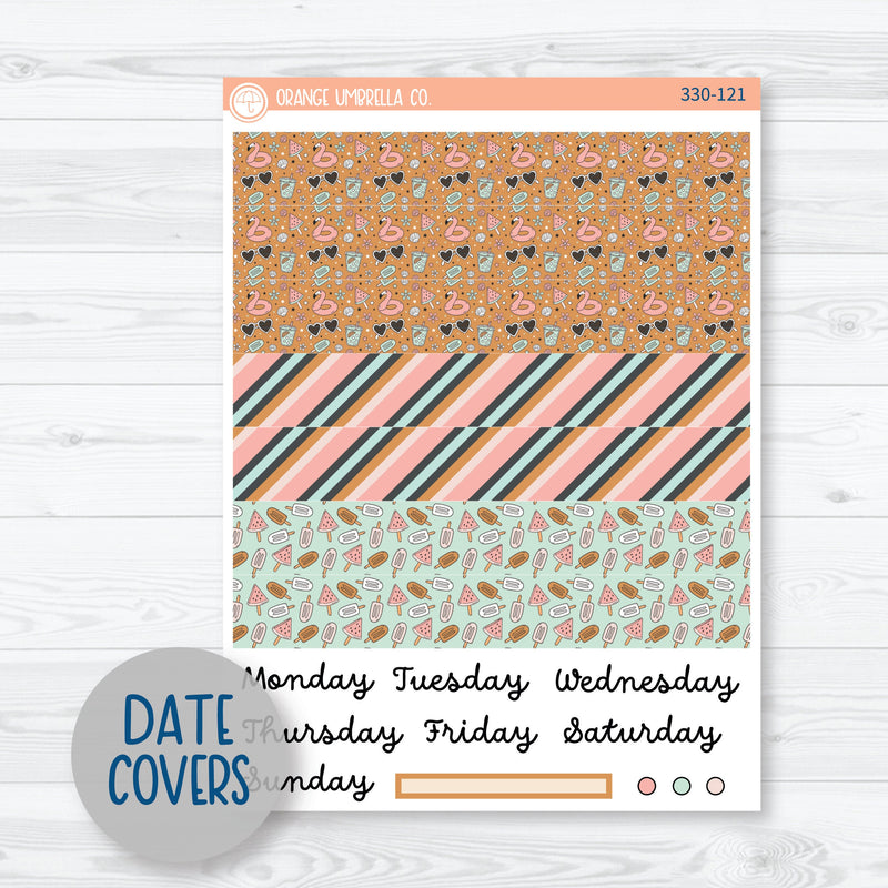 Flamingo Summer Kit | A5 Daily Duo Planner Kit Stickers | Flamingo Floaties | 330-121