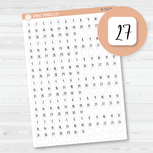 Mini Date Dots | 6 Months Planner Stickers | F14 Print Square | B-732-B