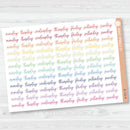 Day of the Week Header Planner Stickers | F15 | B-733