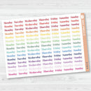 Day of the Week Header Planner Stickers | F19 | B-734
