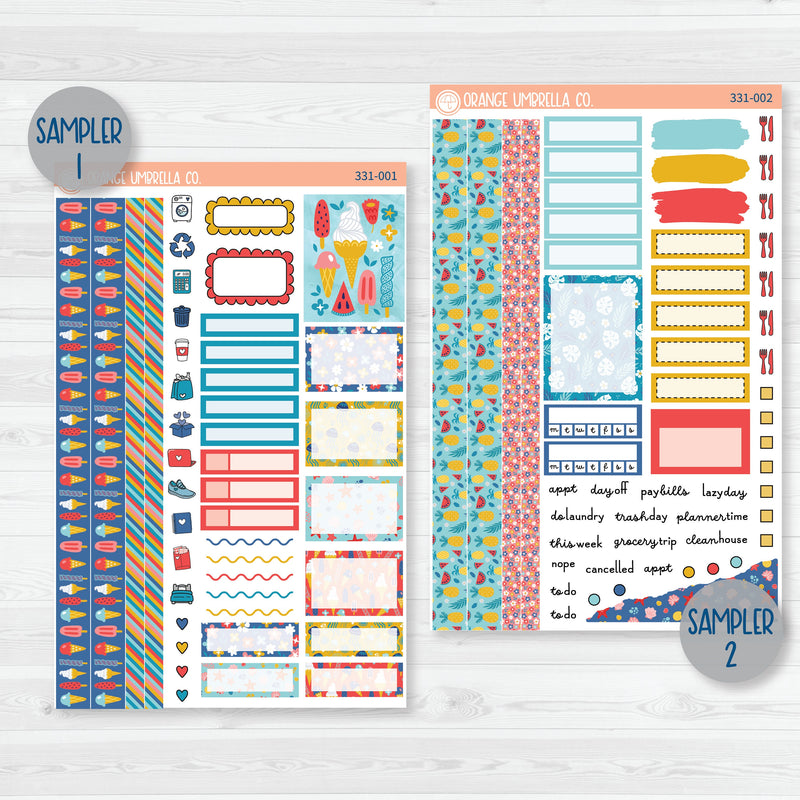 Summer Beachside Party Stickers | Weekly Planner Kit Stickers | Out Of Office | 331-001