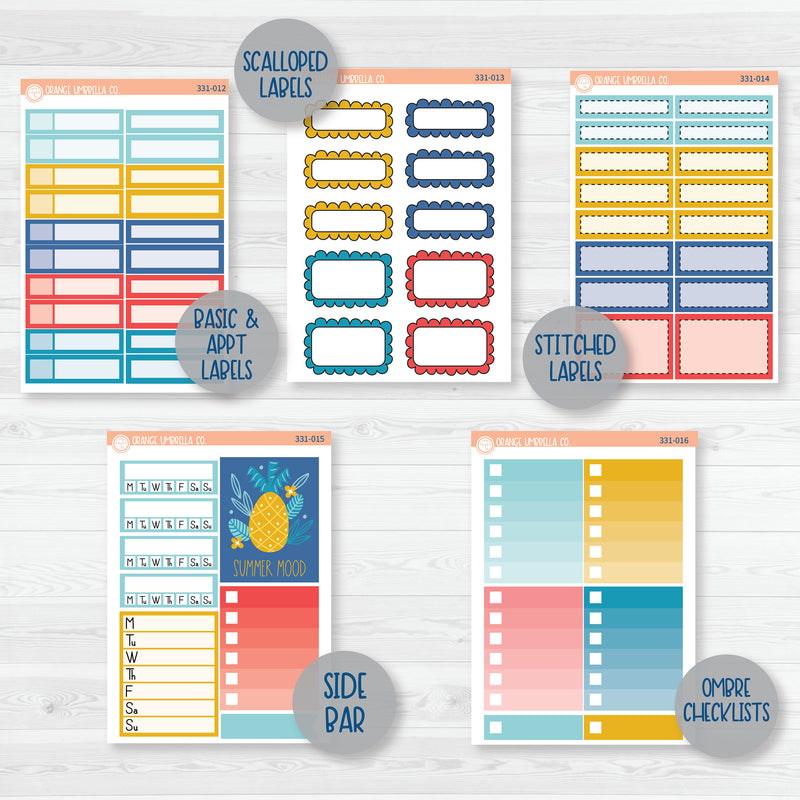 Summer Beachside Party Stickers | Weekly Add-On Planner Kit Stickers | Out Of Office | 331-012