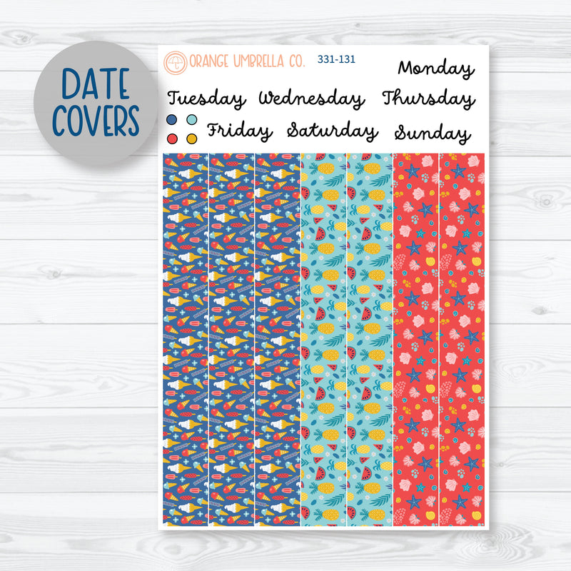 Summer Beachside Party Stickers | 7x9 Daily Duo Planner Kit Stickers | Out of Office | 331-131
