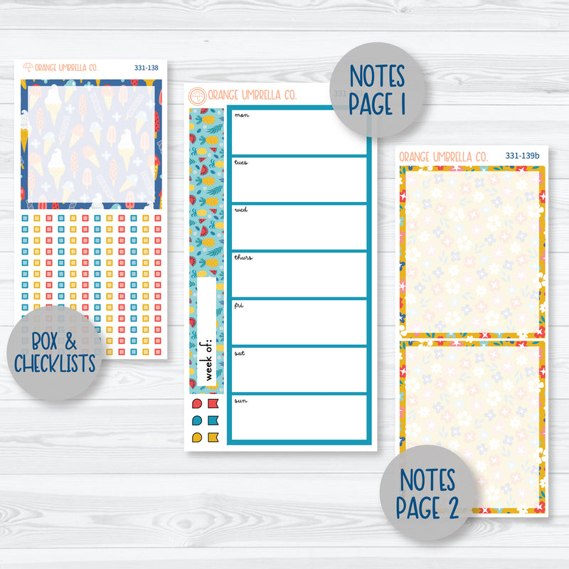 Summer Beachside Party Stickers | 7x9 Daily Duo Planner Kit Stickers | Out of Office | 331-131