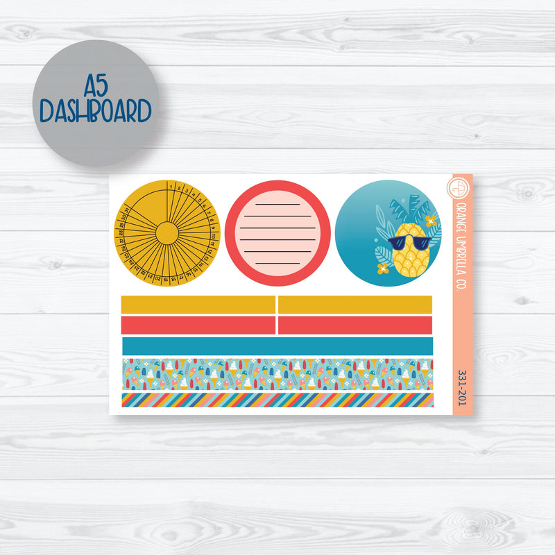 Summer Beachside Party Stickers | Plum Dashboards Planner Kit Stickers | Out of Office | 331-201