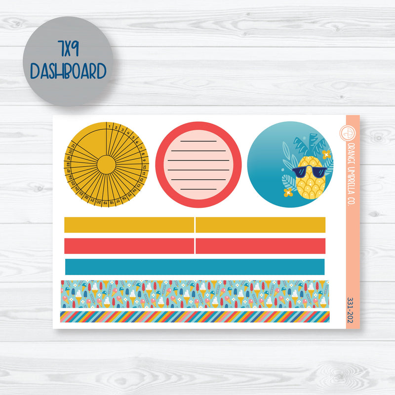 Summer Beachside Party Stickers | Plum Dashboards Planner Kit Stickers | Out of Office | 331-201