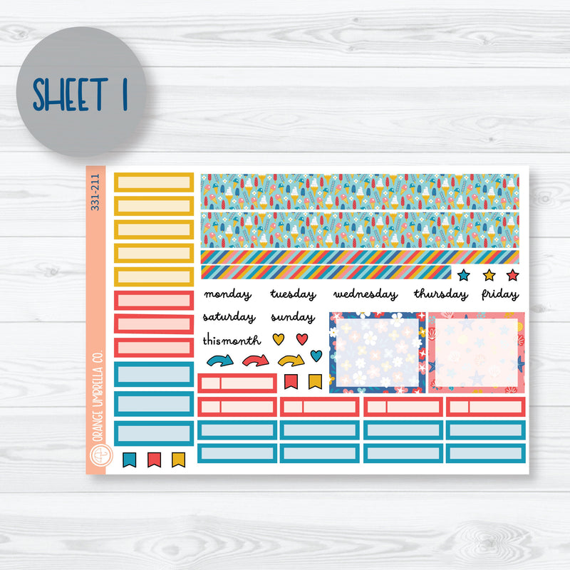 Summer Beachside Party Stickers | A5 Plum Monthly Planner Kit Stickers | Out Of Office | 331-211