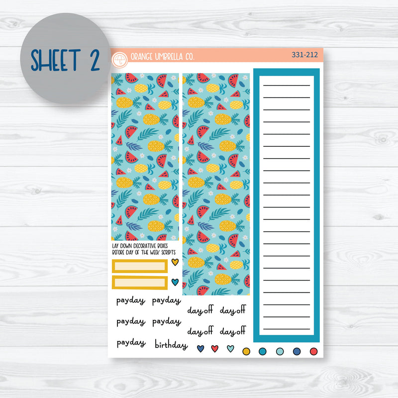 Summer Beachside Party Stickers | A5 Plum Monthly Planner Kit Stickers | Out Of Office | 331-211