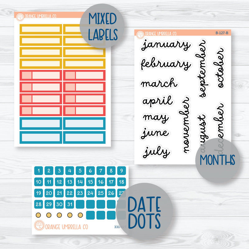 Summer Beachside Party Stickers | 7x9 Plum Monthly Planner Kit Stickers | Out Of Office | 331-221