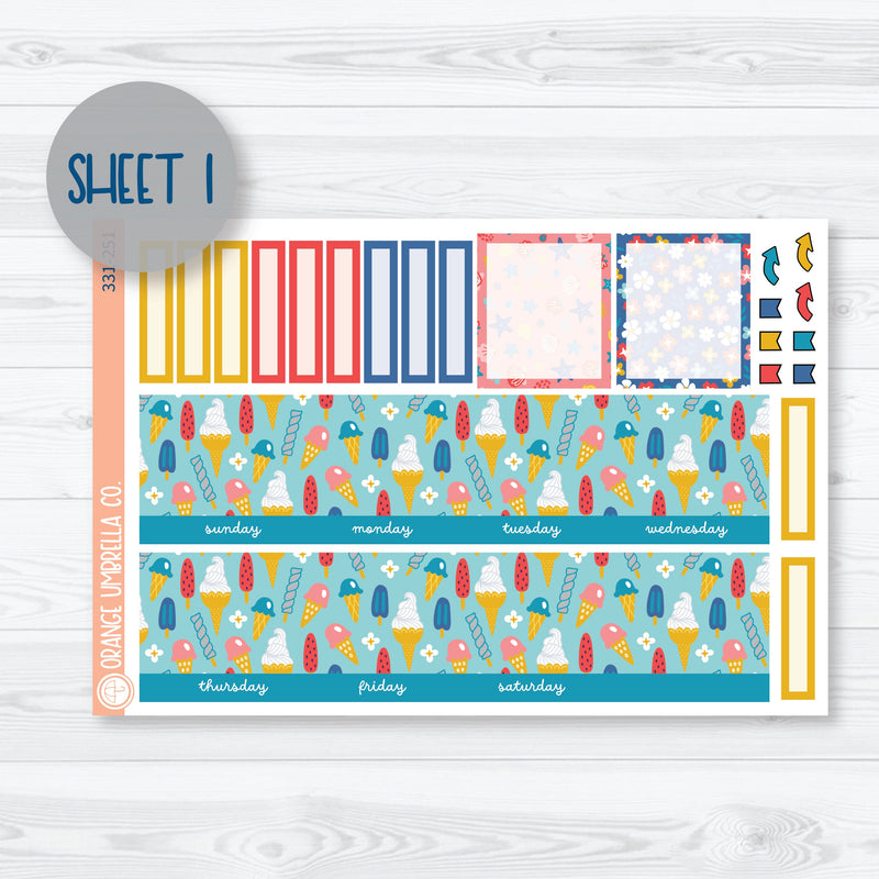 Summer Beachside Party Stickers | 7x9 ECLP Monthly & Dashboard Planner Kit Stickers | Out of Office | 331-251