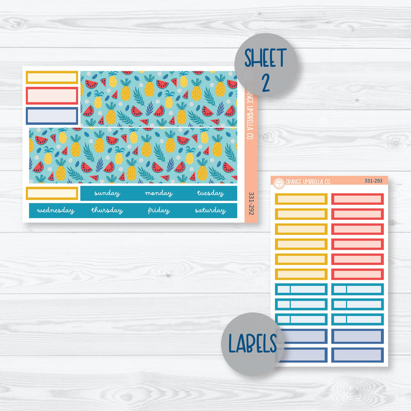 Summer Beachside Party Stickers | Hobonichi Cousin Monthly Planner Kit Stickers | Out Of Office | 331-291