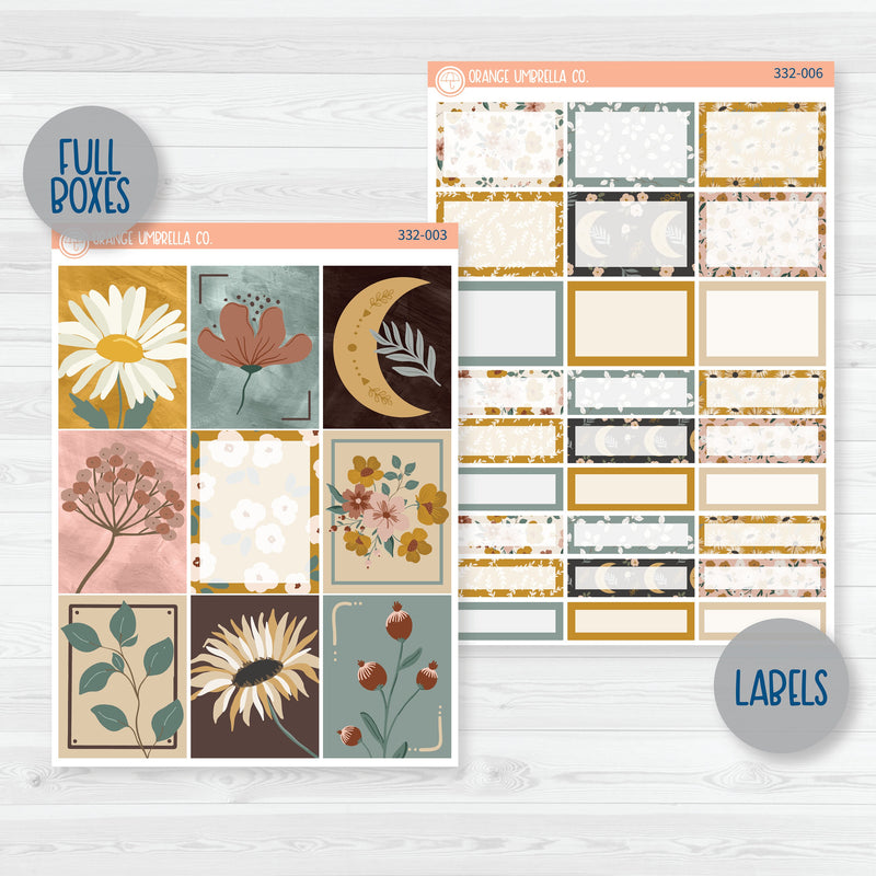 Late Summer Floral Stickers | Weekly Planner Kit Stickers | Living Is Easy | 332-001