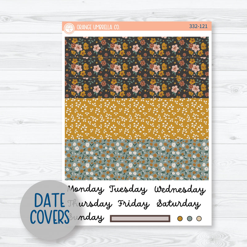 Late Summer Floral Stickers | A5 Daily Duo Planner Kit Stickers | Living Is Easy | 332-121