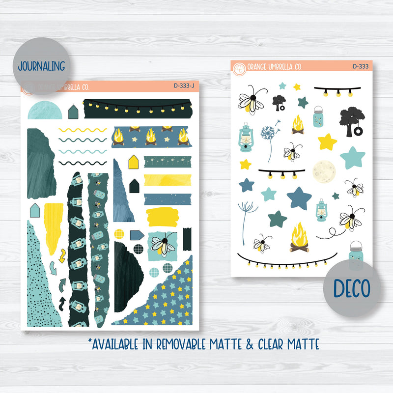 Firefly Summer Night Kit | Deco Journaling Planner Stickers | Light Up | D-333