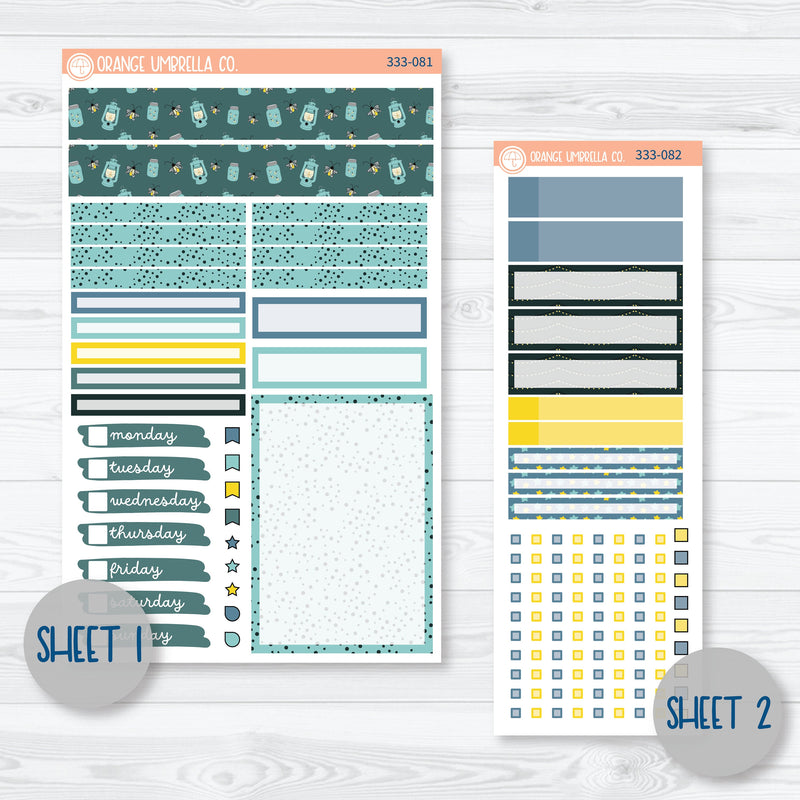 Firefly Summer Night Kit | Compact Vertical Planner Kit Stickers for Erin Condren | Light Up | 333-081