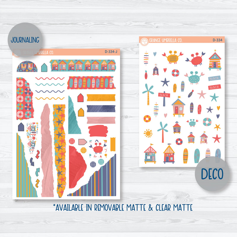 Beachside Vacation Planner Kit | Deco Journaling Planner Stickers | Feeling Crabby | D-334
